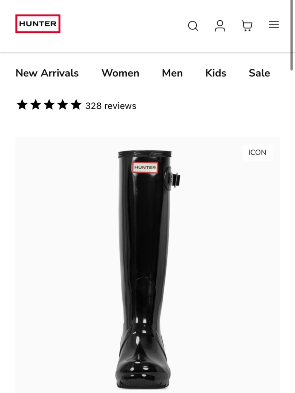 Hunter Glossy Black Tall Wellington Boots